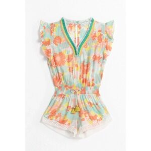 Poupette St. Barth Sasha Short Floral Jumpsuit Girl Size 10